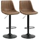 image 1 of HOMCOM Modern Bar Stools Set of 2, Height Adjustable Swivel Bar Chairs with Backrest, Gas Lift and Footrest, Leathaire Barstools for Breakfast Counter, Kitchen Island, Brown