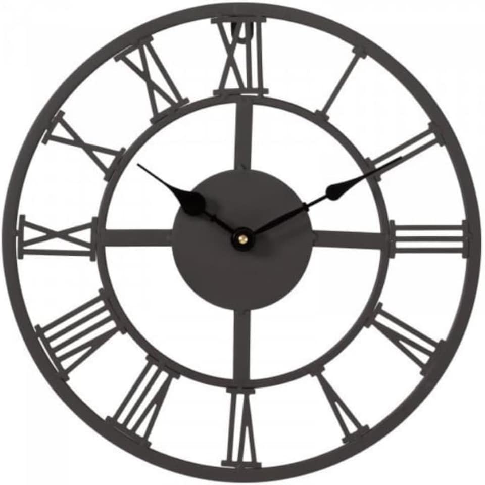 image 1 of Marco Paul 35cm Skeleton Wall Clock Grey