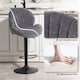 image 6 of HOMCOM Modern Bar Stools Set of 2, Swivel Counter Height Barstools | Grey | Grey | Adjustable height bar stool