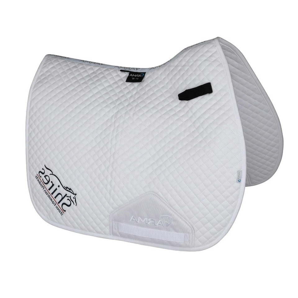image 1 of ARMA Shires Logo Horse GP Saddlepad - White - 15in - 16.5in