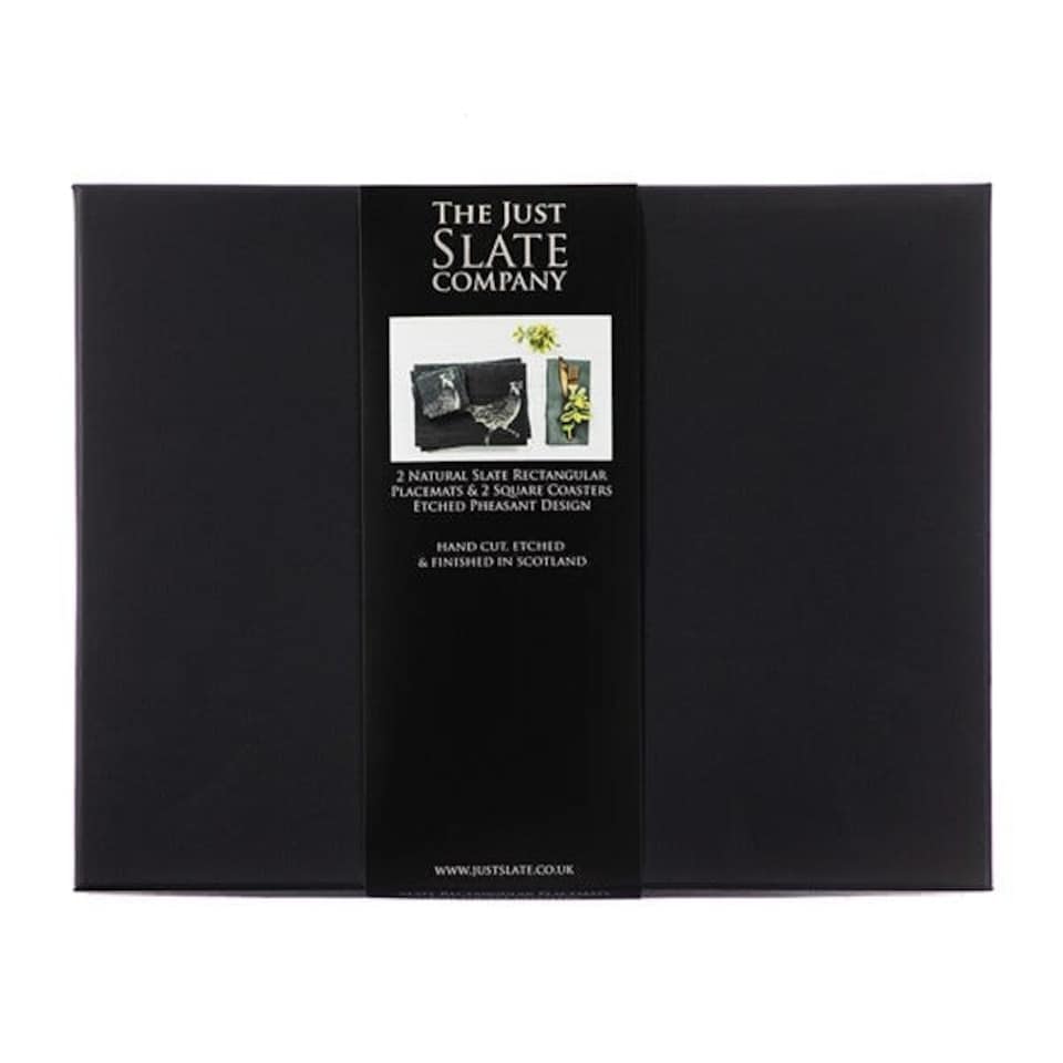 image 1 of The Just Slate Company Pheasant Slate Coaster & Placemat  Set