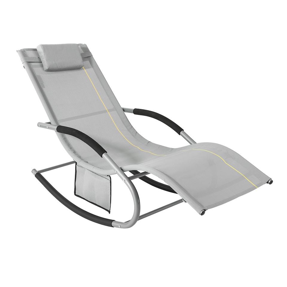 image 1 of SoBuy OGS28-HG,Outdoor Garden Rocking Sun Lounger Recliner