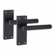 image 2 of Golden Grace 5 Pairs Victorian Straight T-Bar Door Handles Latch in Matt Black Finish - 120mm x 40mm Backplate Black