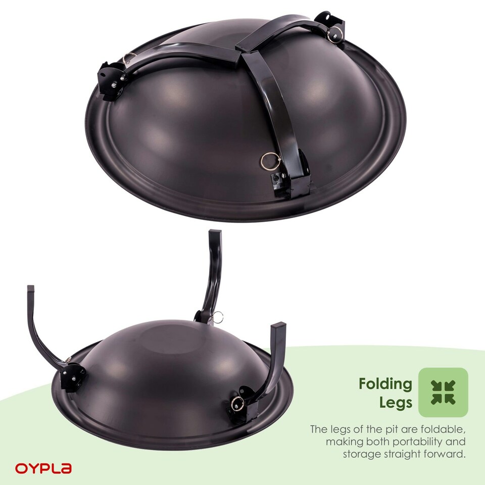 image 1 of Oypla 54cm Portable Folding Firepit Outdoor Garden Patio Heater BBQ Barbecue Grill