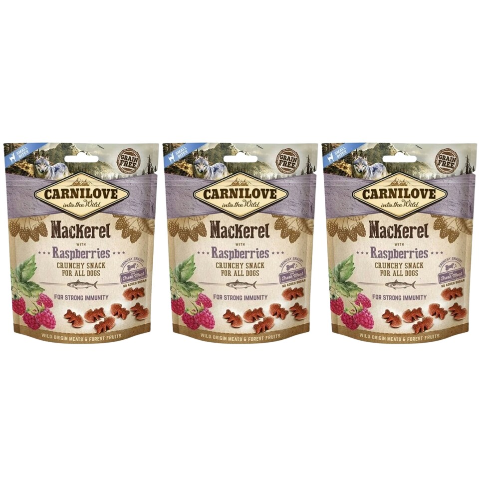 image 1 of Carnilove Mackerel with Raspberries Dog Treat 200g (3 Packs)