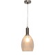 image 2 of Birch - Clear Fluted Glass Satin Nickel Deco Pendant Fitting