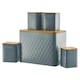 image 4 of Cooks Professional 5-Piece Square Kitchen Storage Set with Bamboo Lids | Bread Biscuit Tea Coffee Sugar Cannisters | Dark Grey