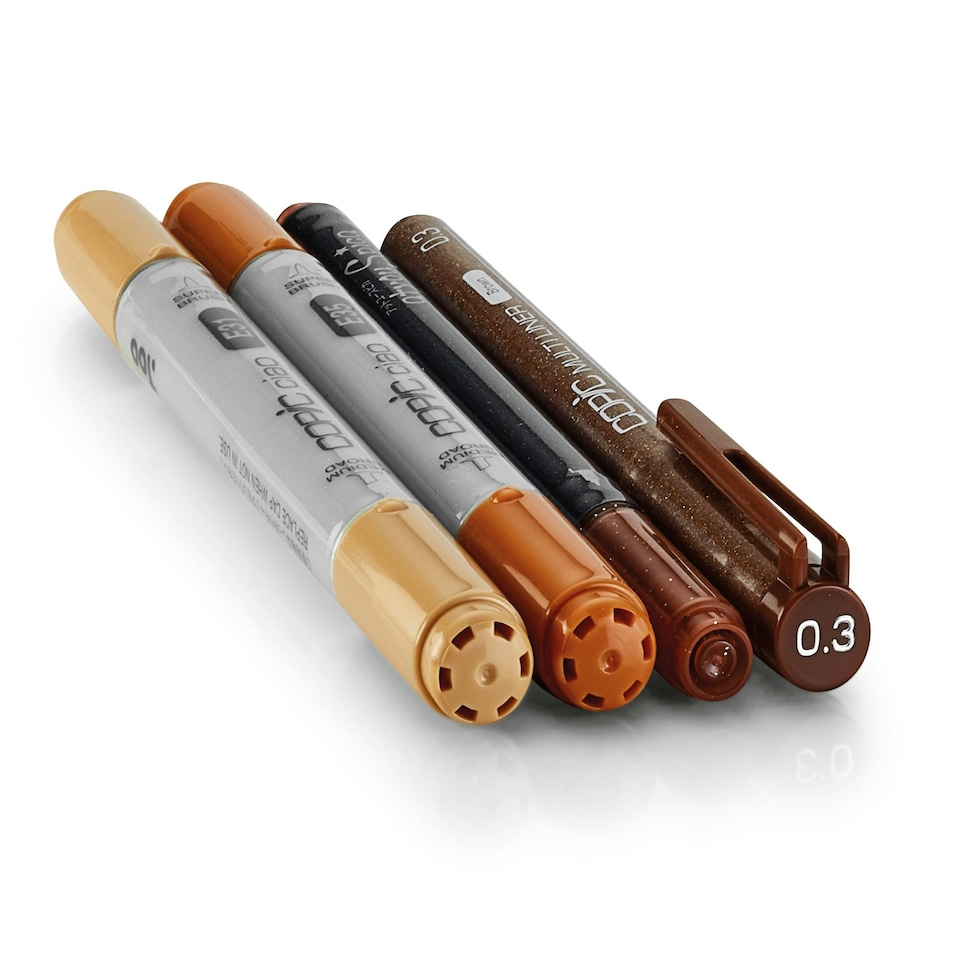image 1 of Copic Doodle Pack, Brown, Set of 4