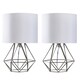 image 1 of ValueLights Angus Pair Chrome Table Lamps White Shades & Bulbs | Chrome