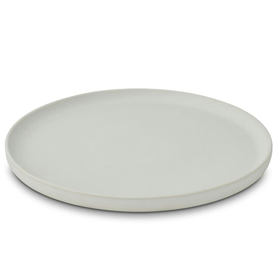 image 1 of Curateology LoHo Set of 4 Stoneware Dinner Plates 26cm - Reactive Glaze Light Grey