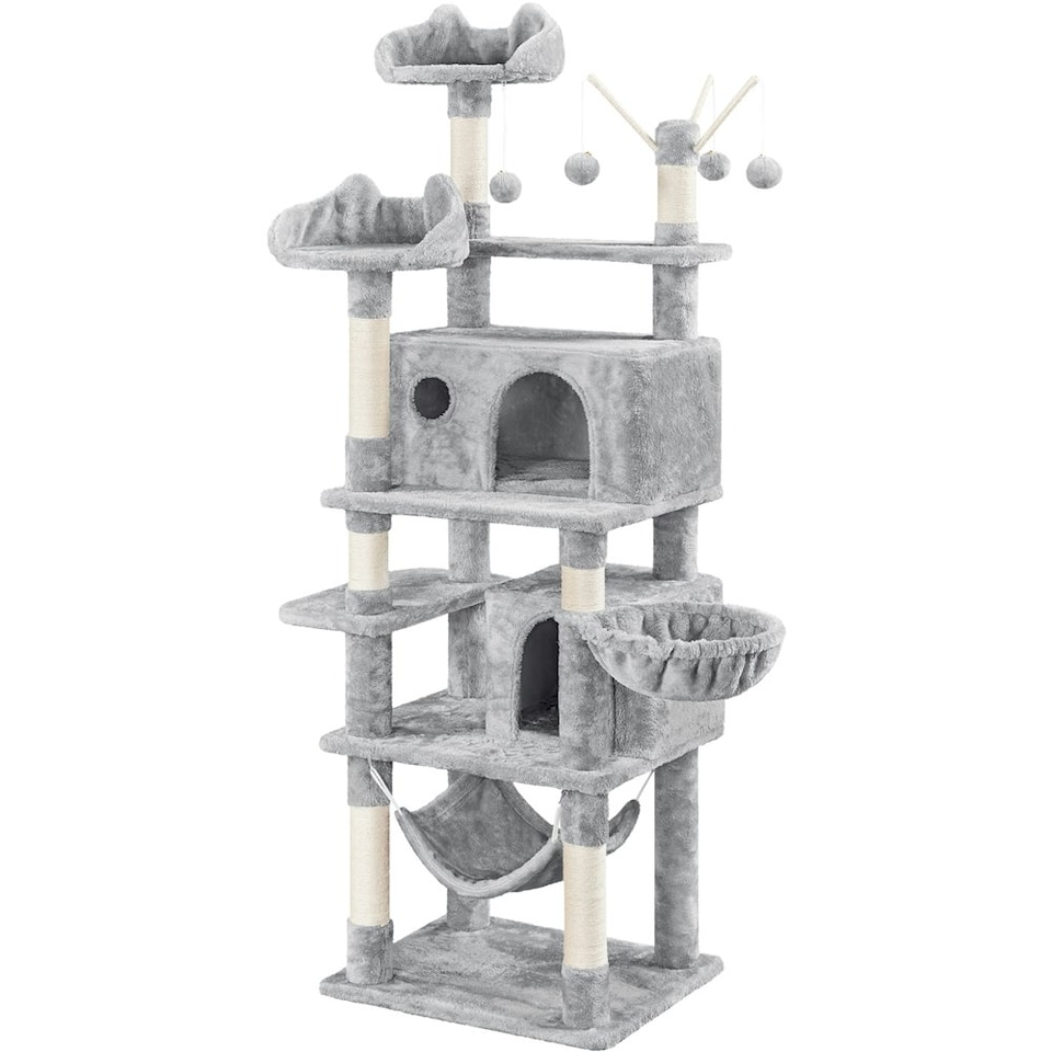 image 1 of Yaheetech 170 cm Multi-Level Cat Play House Light Grey