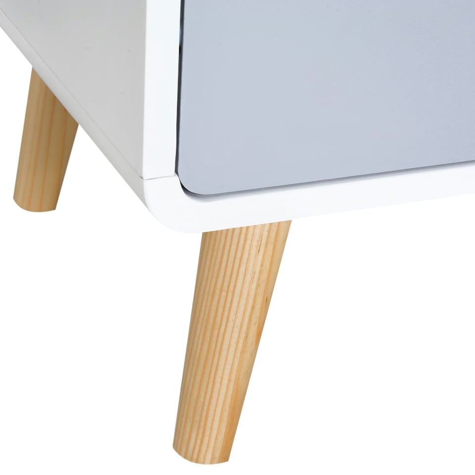image 1 of HOMCOM Nordic Style Bedside Table End Table Nightstand With Drawer