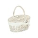 image 1 of White Wash Lidded Basket with Lining White | White | One Size