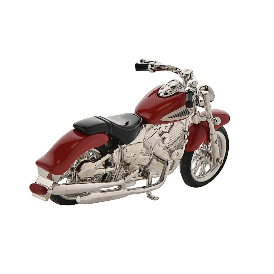 image 1 of Wm Widdop Miniature Clock Red Indian Style Motorbike Red