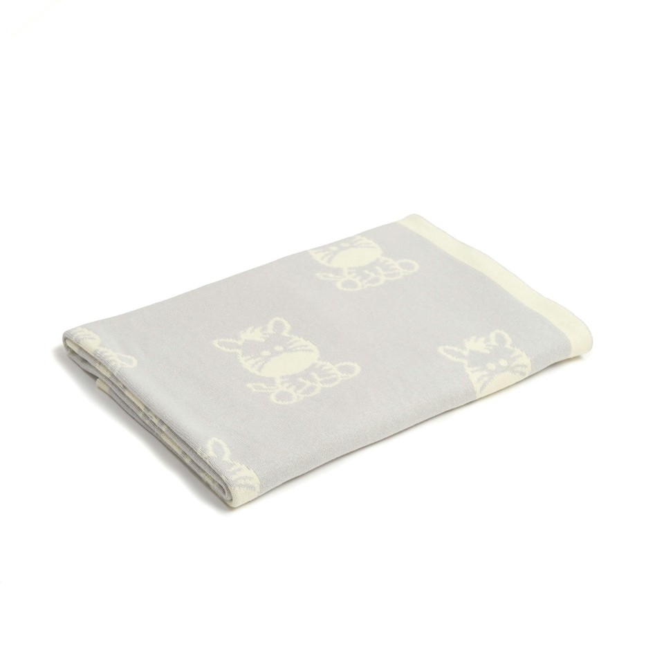 image 1 of Clair de Lune Zebra Knitted Blanket