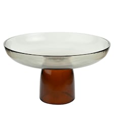 Hestia Elevated Glass Bowl - Large Clear | Orange