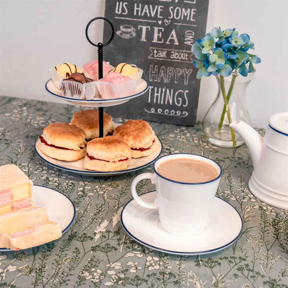 image 1 of Nicola Spring 12 Piece White Farmhouse Teacups & Saucers Set - 300ml