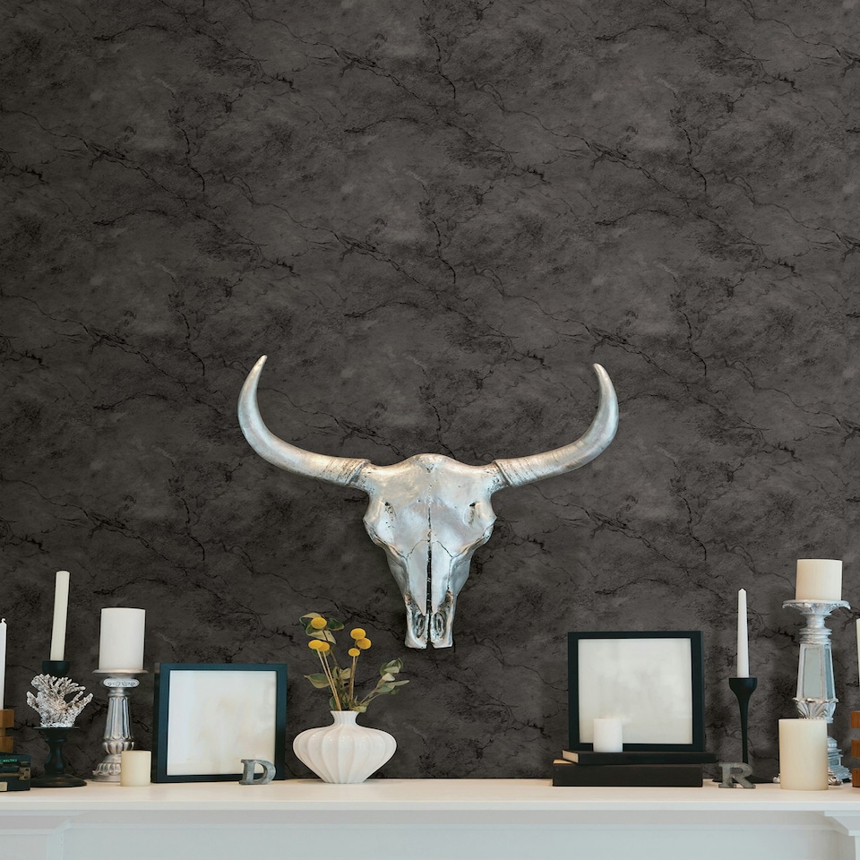 image 1 of NuWallpaper NUS4984 Hayden Peel & Stick Wallpaper, Black Multi