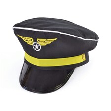 Bristol Novelty Unisex Pilot Hat - Black/Yellow - One Size Black | One Size