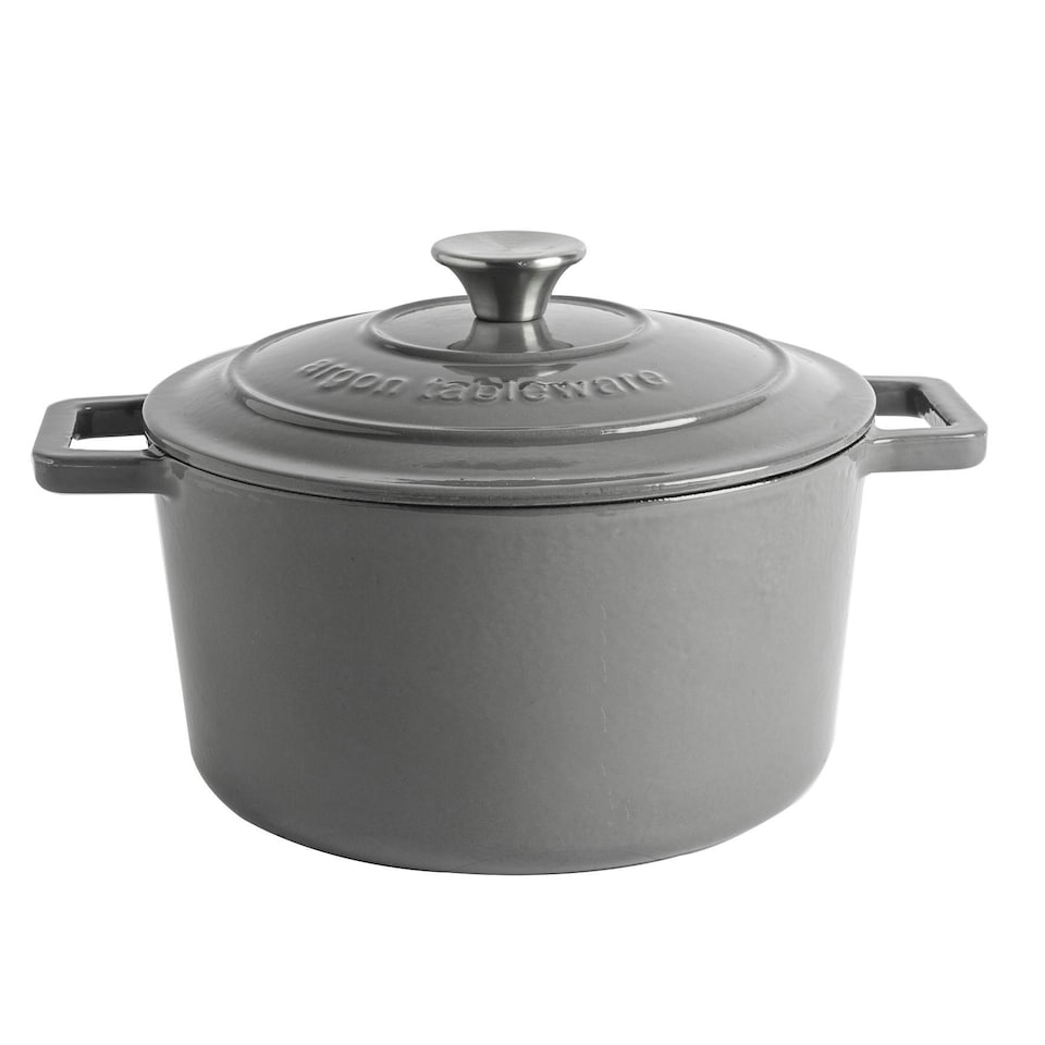 image 1 of Argon Tableware Cast Iron Casserole Dish - 4.5 Litre - Slate Grey Grey
