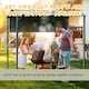 image 5 of Outsunny 7ft Outdoor Double-tier BBQ Grill Canopy Gazebo w/ 2 Shelf, 5 Hooks