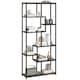 image 1 of HOMCOM 7-Tier Bookshelf, Geometric Bookcase, Industrial Floor Standing Book Shelf, Open Display Shelving Unit for Living Room, Home Office and Bedroom, Grey and Black | Black | Grey and Black