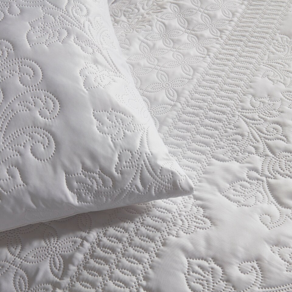 image 1 of Serene Avery Stripe Duvet Cover Set White