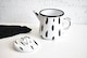 image 3 of Stripe Collection Enamel Two Mugs & Teapot Gift Set