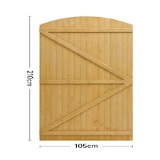 Living and Home Semi-Braced Arch Top Wooden Garden Gate, 105x210cm
