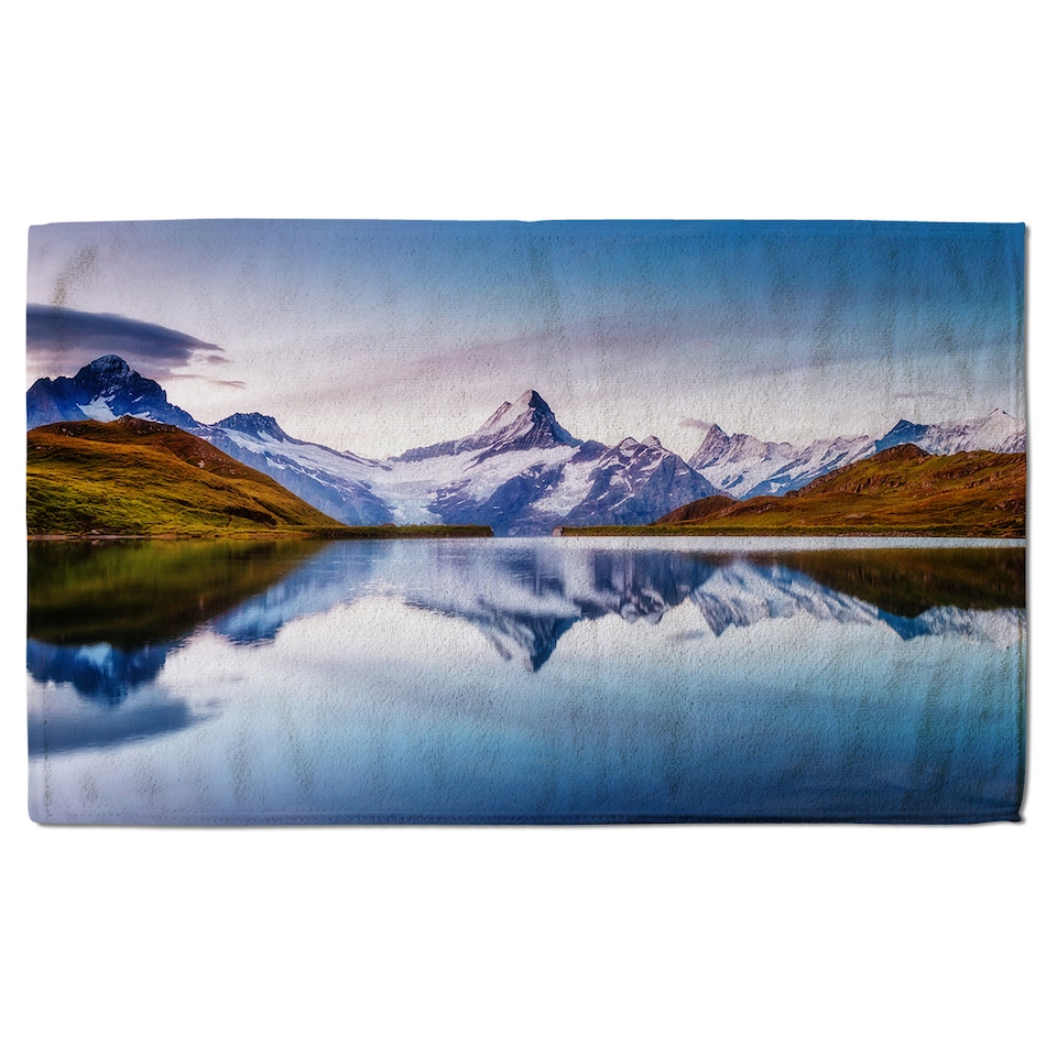 image 1 of Panoramic view of the Mt. Schreckhorn and Wetterhorn Designer Bath Towel | Multi