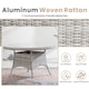 image 3 of Direct Wicker Outdoor 4‑Person Rattan Round Dining Table, Aluminum Frame with Tempered Glass Top & Umbrella Hole