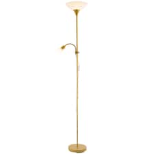 Gold Mother and Child Floor Lamp with Adjustable Reading Light and Switches | Gold