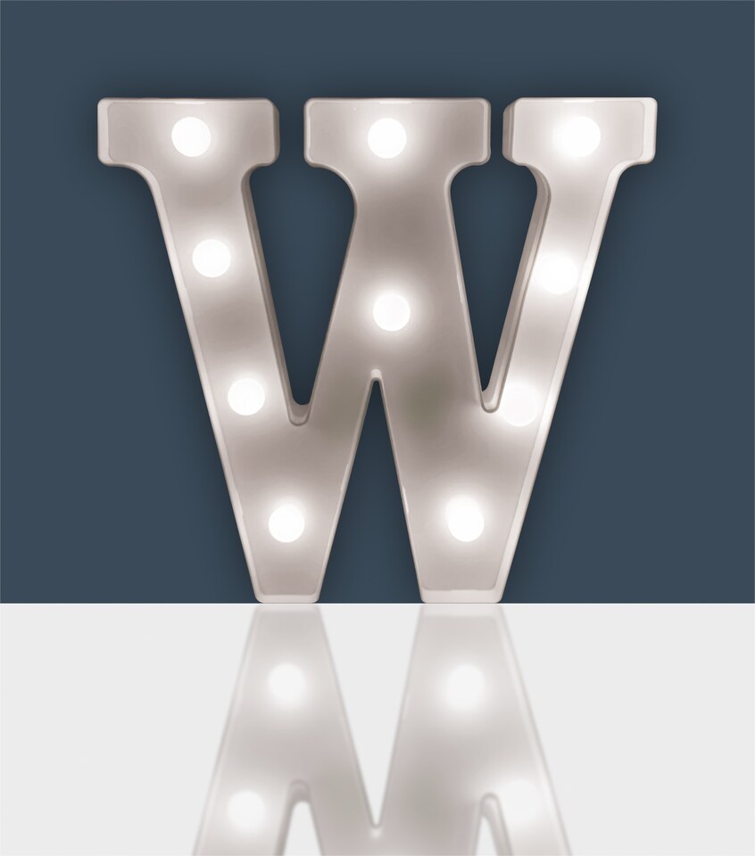 image 1 of St Helens Battery Operated 3D LED Letter W Light