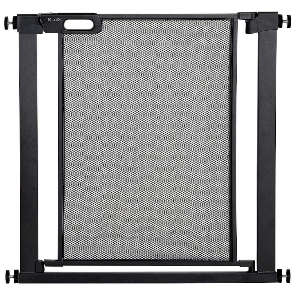image 1 of PawHut Pressure Fit Safety Gate for Stairs w/ Auto Close 75-82 cm - Black