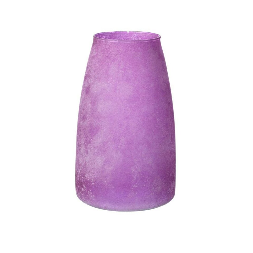 image 1 of Recycled Cloudy Frosted Glass Flower Vase - Berry - H26 x W17cm