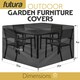 image 6 of Futura Square 125x125x74cm Waterproof Garden Furniture Cover 600D | Black | Black | 125x125x74cm | 1