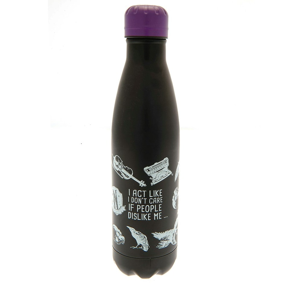 image 1 of Wednesday Stainless Steel Thermal Flask - Matt Black/Purple - One Size
