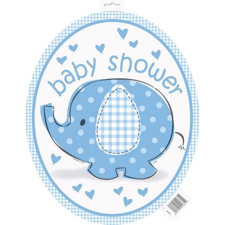 Unique Party Umbrellaphants Cut Out Baby Shower Decoration - Blue/White - One Size