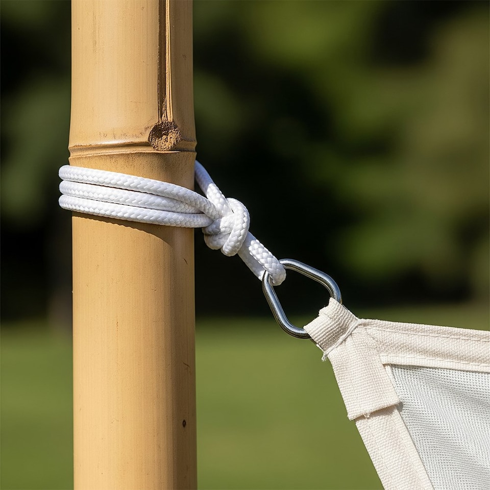 image 1 of 3m Bamboo Sail Shade Support Pole 12-14cm Diameter | Brown | Brown | 1