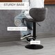 image 6 of HOMCOM Adjustable Bar Stools Set of 2, Swivel Leathaire Upholstered Barstools with Large Seat, Breakfast Bar Chairs with Back, Footrest and Steel Base, Dark Grey