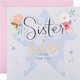 image 1 of Flowers and Star Design Sister Birthday Card