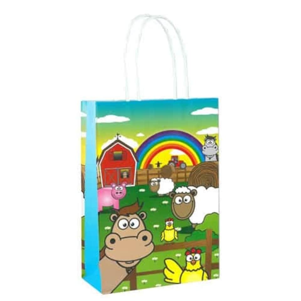 Farm Animals Paper Bag With Handles 21cm