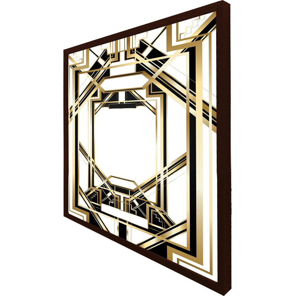 image 1 of Art deco golden black frame (Picture Frame) Brown | XL