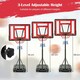 image 8 of COSTWAY Basketball Hoop Backboard Adjustable Basketball Goal System Red | Standard