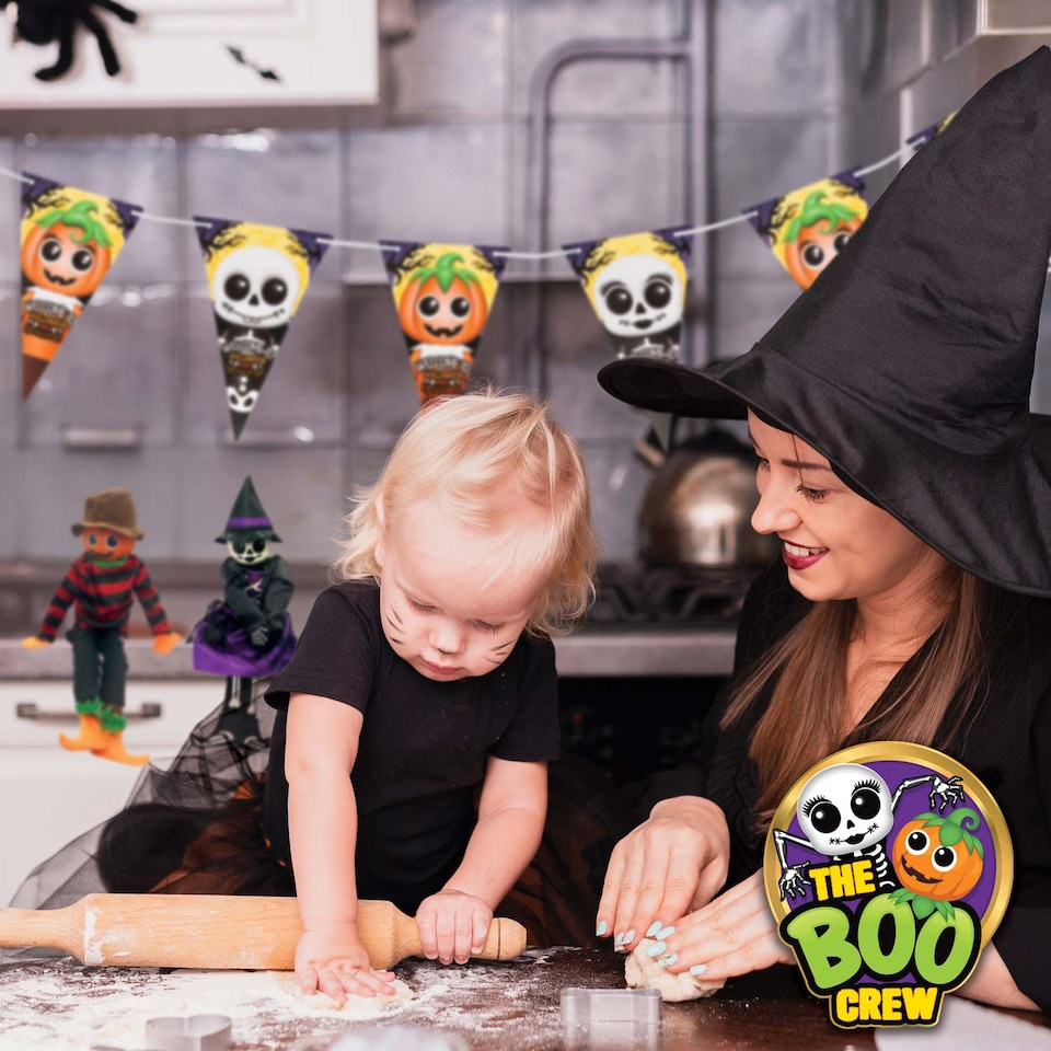 image 1 of PMS The Boo Crew Halloween Bunting - Pumpkin & Skeleton Wall Decoration