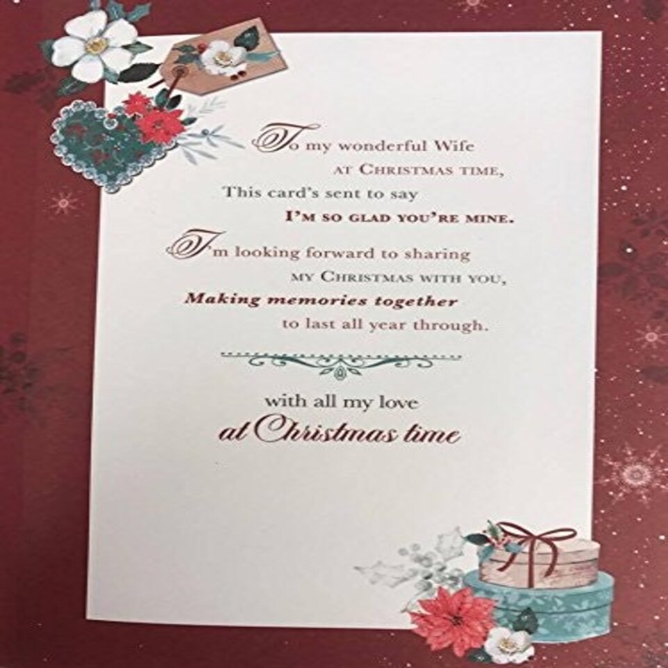 image 1 of You're Mine Nice verse Gold Foil & Glitter Quality Christmas Card - Wife