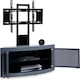 image 8 of Centurion Supports PANGEA Grey Beam-Thru Curved True-Corner 32"-50" TV Cabinet with Mounting Arm Grey