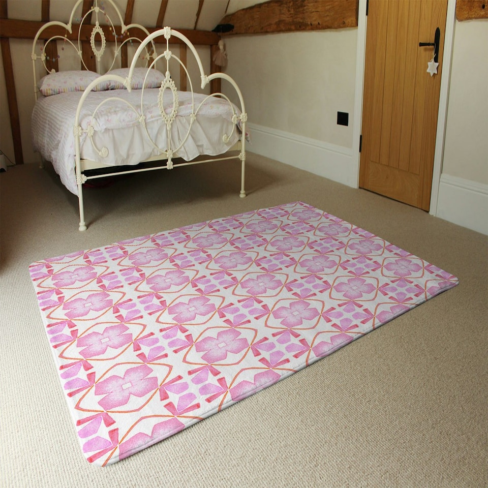 image 1 of Pink sublime boho chic summer design (Rug) Pink | XL: 160x230cm