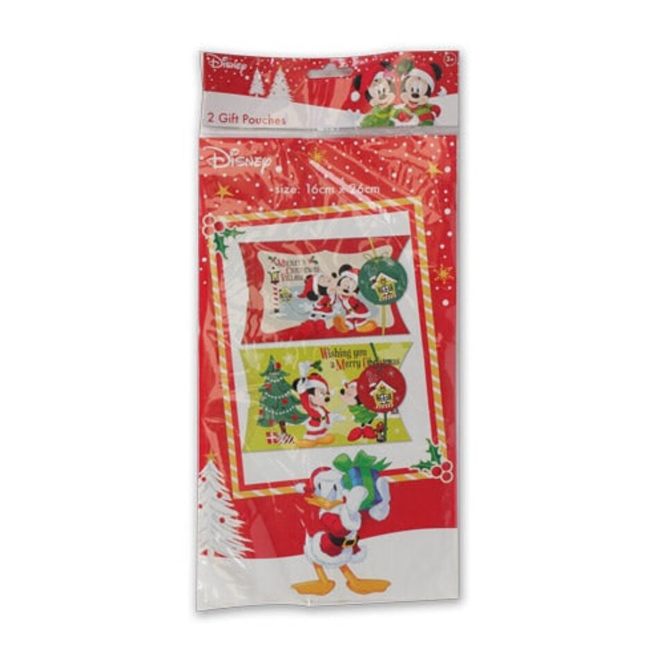 Mickey Mouse Disney Christmas Gift Pouches 2 Pack Multi | Christmas