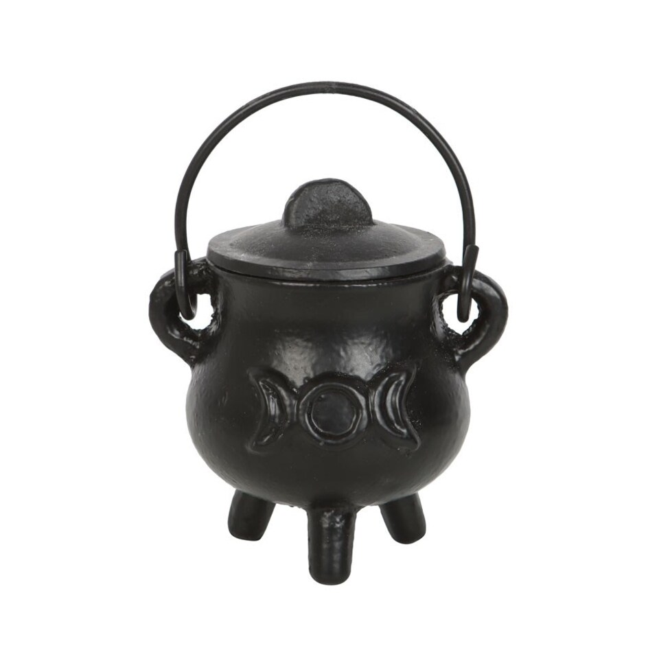 image 1 of Something Different Cast Iron Triple Moon Cauldron - Black - 10.5cm x 8.5cm x 10cm